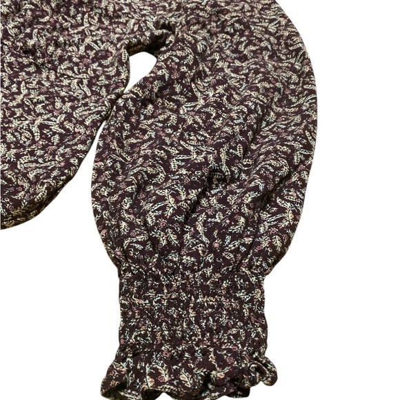 Loft Floral Square Neck Blouse Women’s Size Large - Picture 4 of 10